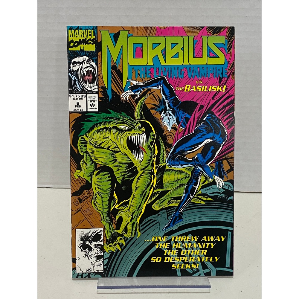Marvel Morbius The Living Vampire #6 Comic Book Basilisk 1993 Excellent